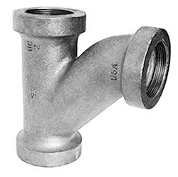 USA Manufactured Galvanized Cast Iron Pipe Y-Branch w/ 90° Long Turn
