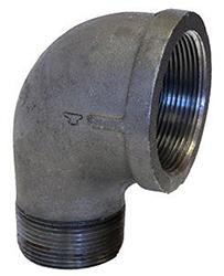 USA Manufactured FPxMP Malleable Black Iron 90° Pipe Reducing Street Elbow