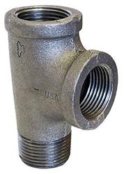 USA Manufactured MPxFPxFP Malleable Black Iron Pipe Street TEE