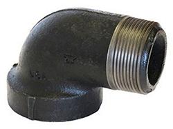 USA Manufactured Black Cast Iron 90&deg; Drainage Pipe Street Elbow