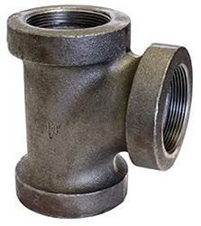 USA Manufactured Black Cast Iron Pipe Sanitary TEE w/ 90&deg; Short Turn