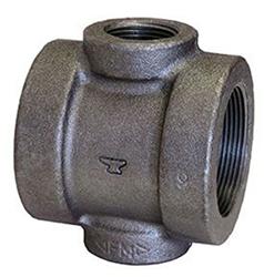 USA Manufactured FNPT Black Cast Iron Pipe Reducing Cross