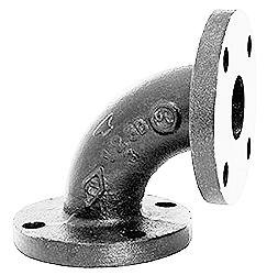 USA Manufactured Galvanized Cast Iron 90&deg; Pipe Flange Elbow