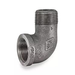 Globally Manufactured 150# FNPTxMNPT Malleable Black Iron Pipe 90˚ Street Elbow