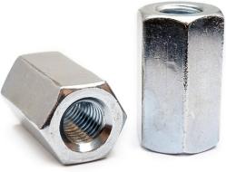 Metric Sizes Class 6 DIN 6334 Hex Coupling Nut with Clear Cr3 Zinc Plating