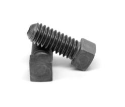 Square head coarse fractional size cup point set screws with a plain finish