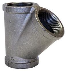 USA Manufactured FPxFPxFP Malleable Black Iron Pipe WYE