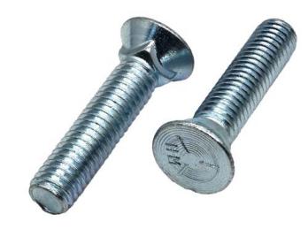 7/16"-14x1-3/4" Full Thread Grade 5 Plow Bolt with Cr3 Zinc
