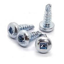 Pan Head Square Drive Clear Cr3 Zinc Self-Drilling Screw