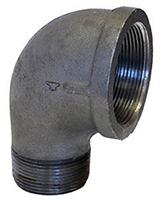 USA Manufactured FNPTxMNPT Malleable Black Iron 90° Pipe Reducing Street Elbow