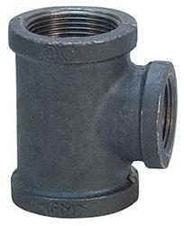 Globally Manufactured 150# FNPTxFNPTxFNPT Malleable Black Iron Pipe Reducing TEE