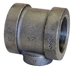 USA Manufactured FNPT Black Cast Iron Pipe Reducing TEE