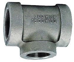 Globally Manufactured 300# FNPTxFNPTxFNPT Malleable Black Iron Pipe Reducing TEE