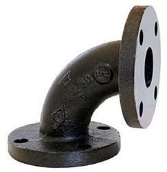 USA Manufactured Black Cast Iron 90&deg; Pipe Flange Elbow