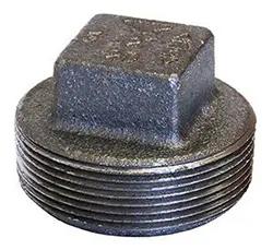 Globally Manufactured 150# MNPT Malleable Black Iron Pipe Solid Square Head Plug