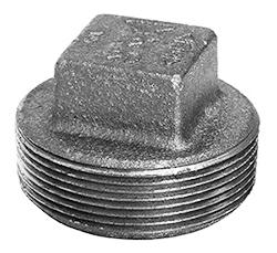 USA Manufactured Galvanized Cast Iron Solid Square Head Pipe Plug