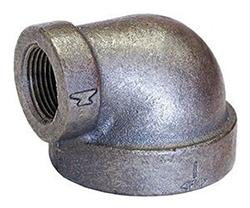 USA Manufactured FNPT Black Cast Iron 90° Pipe Reducing Elbow