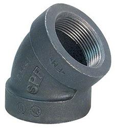 FNPTxFNPT Black Cast Iron 45° Pipe Elbow