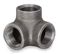 Globally Manufactured 150# FNPTxFNPTxFNPT Malleable Black Iron Pipe 90&deg; Side Outlet Elbow