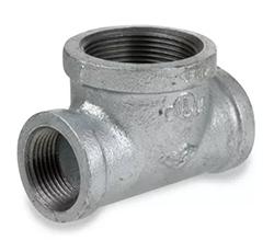Globally Manufactured 150# FNPTxFNPTxFNPT Malleable Black Iron Pipe Bullhead TEE