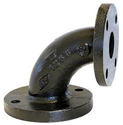 USA Manufactured Black Cast Iron 90&deg; Pipe Reducing Flange Elbow