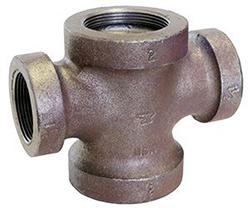 USA Manufactured Black Cast Iron Pipe Sanitary Reducing TEE w/ Double 90&deg; Short Turn