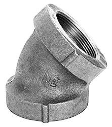 USA Manufactured FNPT Galvanized Cast Iron Short Turn 45° Drainage Pipe Elbow