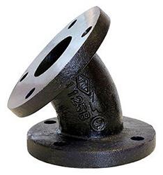 USA Manufactured Black Cast Iron 45&deg; Pipe Flange Elbow
