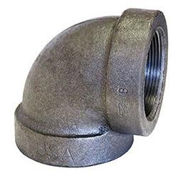 USA Manufactured FNPT Black Cast Iron 90&deg; Pipe Elbow