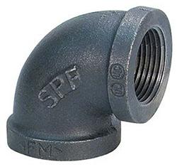 Globally Manufactured 150# FNPTxFNPT Malleable Black Iron Pipe 90&deg; Elbow
