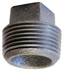 USA Manufactured Black Cast Iron Cored Square Head Pipe Plug