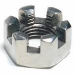 1-3/4"-12 Slotted Castle Hex Nut Clear Zinc Cr3