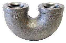 USA Manufactured FPxFP Malleable Black Iron 180° Pipe Open Return Bend