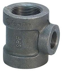 FNPTxFNPTxFNPT Black Cast Iron Pipe Reducing TEE