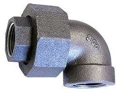 USA Manufactured FPxFP Malleable Black Iron Extra Heavy Pipe 90° Union