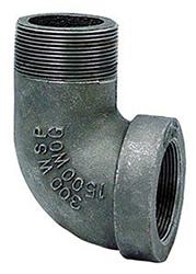 Globally Manufactured 300# FNPTxMNPT Malleable Black Iron Pipe 90&deg; Street Elbow