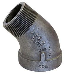 USA Manufactured FPxMP Malleable Black Iron 45° Extra Heavy Pipe Street Elbow