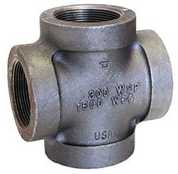 USA Manufactured FPxFPxFPxFP Malleable Black Iron Extra Heavy Pipe Cross