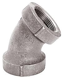 USA Manufactured FNPT Galvanized Cast Iron Long Turn 45° Drainage Pipe Elbow