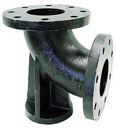 USA Manufactured Black Cast Iron 90&deg; Pipe Flange Elbow with Base