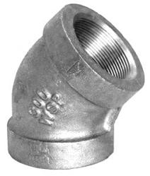 USA Manufactured FPxFP Malleable Galvanized Iron Extra Heavy 45° Pipe Elbow