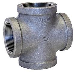 USA Manufactured FPxFPxFPxFP Malleable Black Iron Pipe Cross