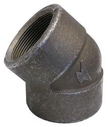 USA Manufactured Class 2000 Black Threaded Forged Steel 45° Elbow