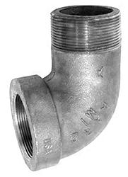 USA Manufactured MPxFP Malleable Galvanized Iron 90° Pipe Street Elbow