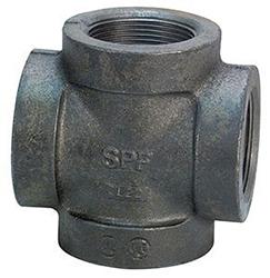 FNPTxFNPTxFNPTxFNPT Black Cast Iron Pipe Cross