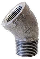 USA Manufactured FPxMP Malleable Black Iron 45° Pipe Street Elbow