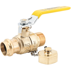 Legend Valve P-1002CCNL No Lead Forged Brass Press Connections Full Port FNPT by MGHT Transition Ball Valve with Cap & Chain