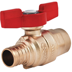 Legend T-805NL-PEX-MNPT No Lead Forged Brass F1807 PEX by Sweat Ball Valve with TEE Handle