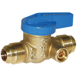 Legend T-3100 Blue Top Forged Brass One Piece Flare x Flare Gas Value with Sidetap