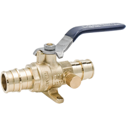 Legend T-1960NL No Lead DZR Forged Brass Cold Expansion F1960 PEX by F1960 PEX Ball Valve with Drain and Drop Ear